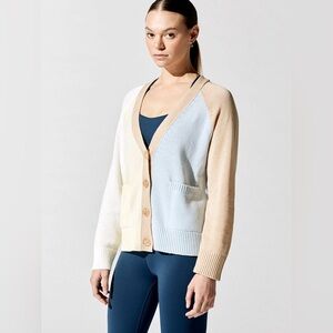 525 Contrast Cardigan in Butter Multi Size XS
